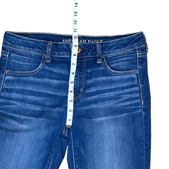 American Eagle Women’s Super Stretch Mid Rise Jegging Denim Jean 10 Long Y2K - Picture 8 of 11
